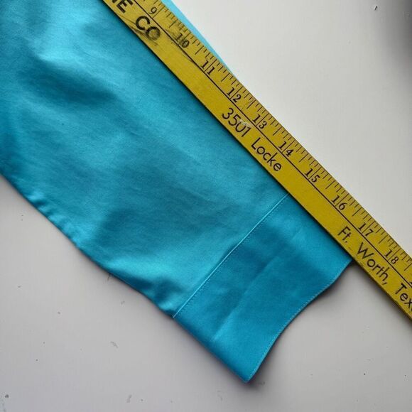 Chico's No Iron 100% Cotton 3/4 Sleeve Collared Button-Up Shirt Blue Size 1 - Picture 6 of 10